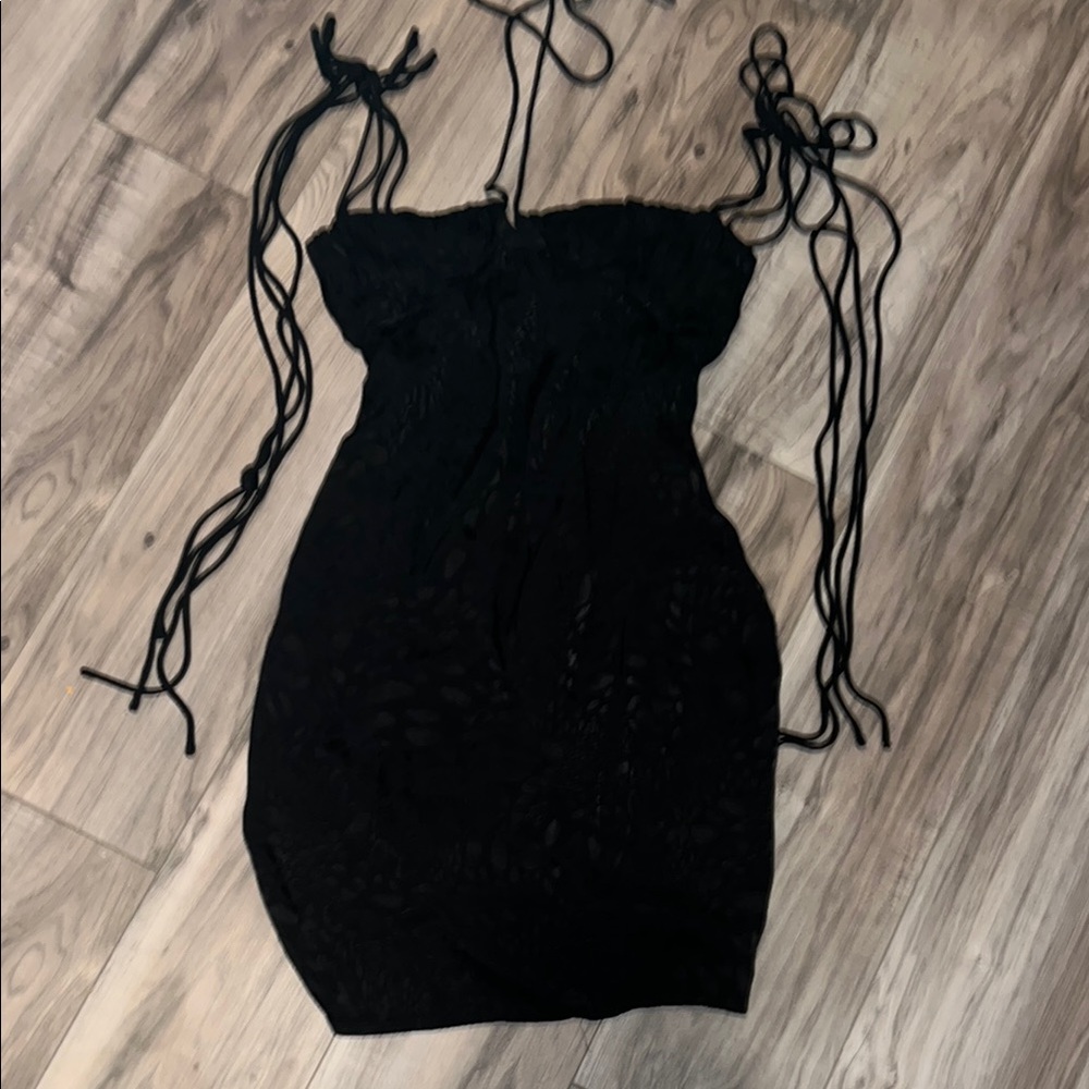 Elegant Black Strap Dress